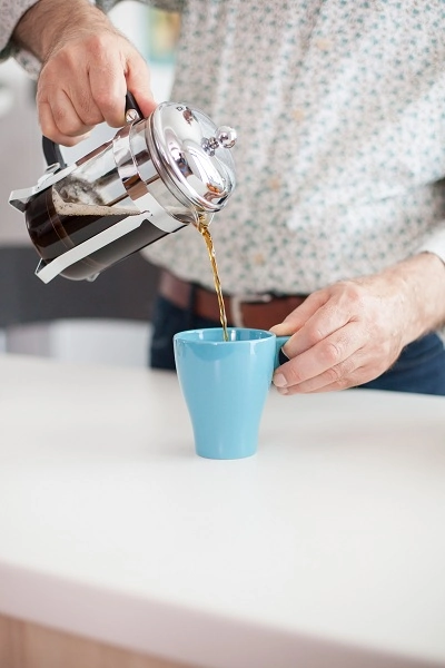 Steaming mug of fresh coffee