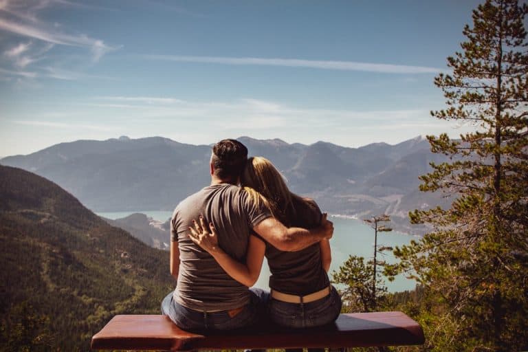 Couple checking view of nature