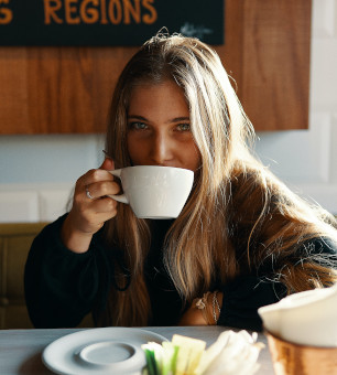 Girl drinking coffee