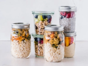 Various grains in jars