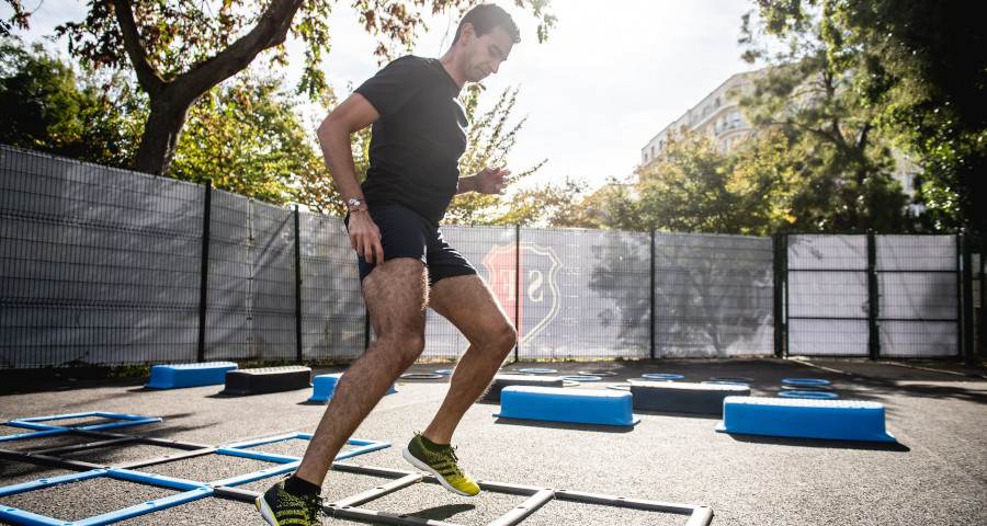 Man doing intense workout