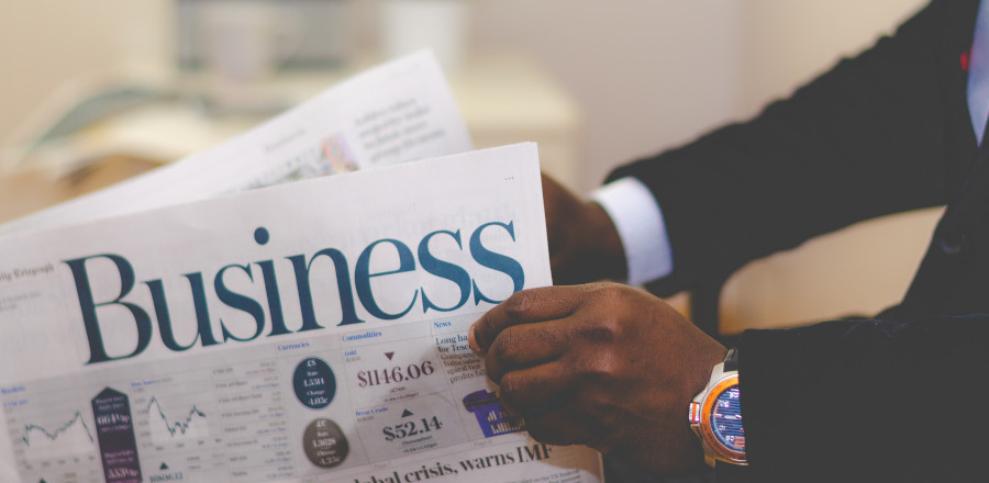 Man reading a newspaper