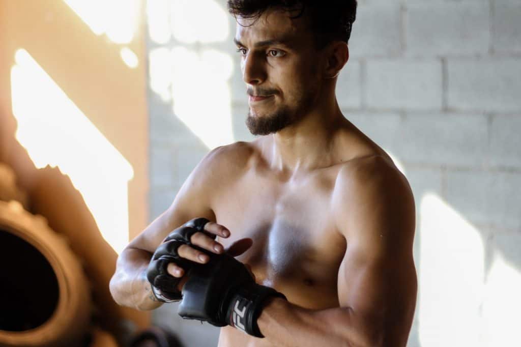 Man preparing for boxing training