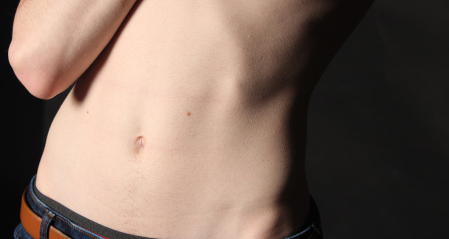 Slim belly with smooth skin