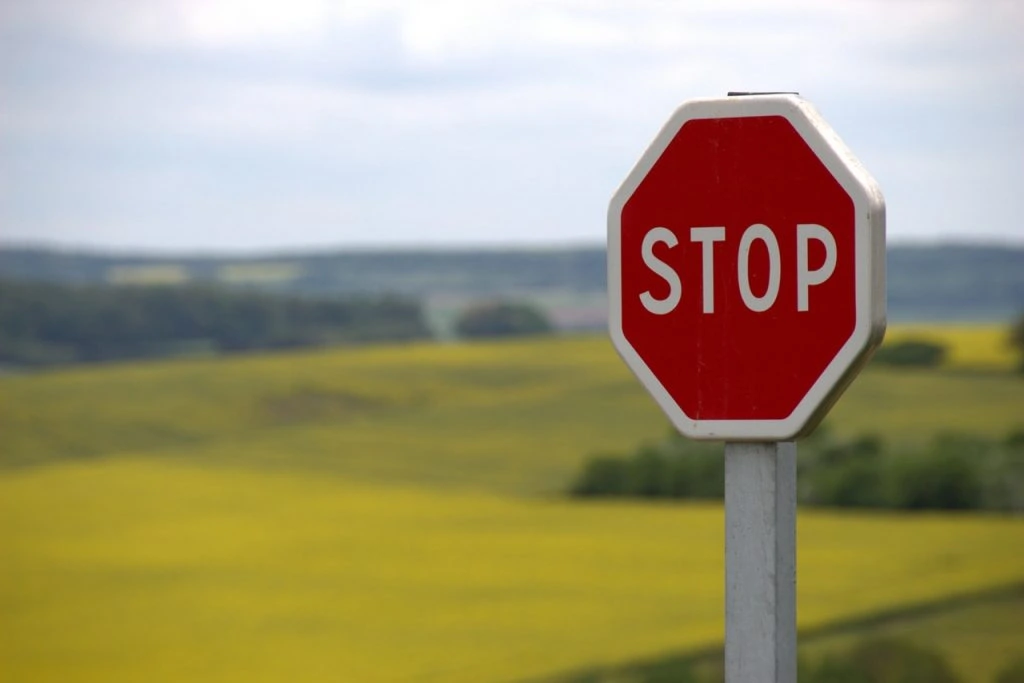 A stop sign in the field