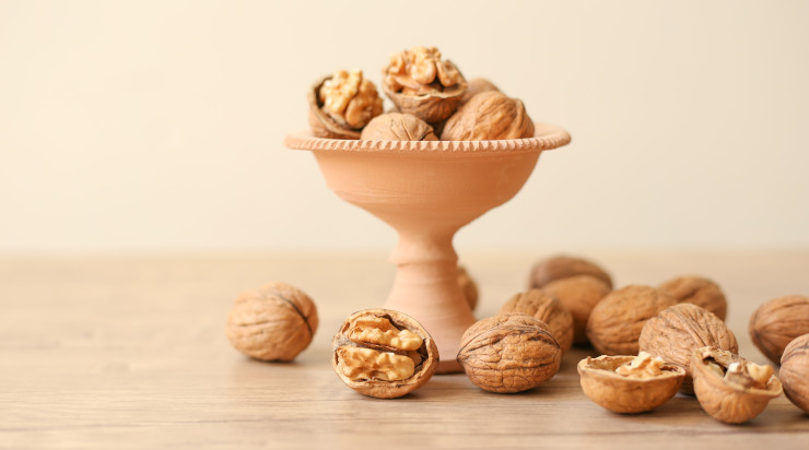 Walnuts on a table