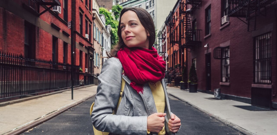 Fit and attractive woman on a street