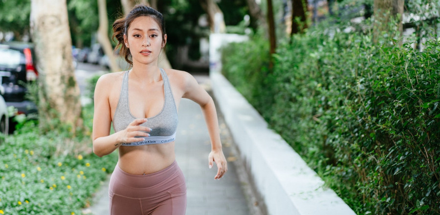 Fit woman running