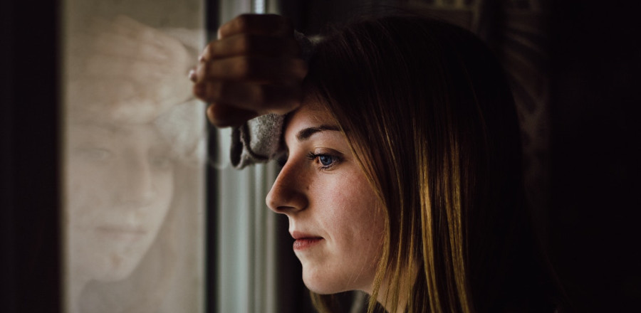 Woman thinking about her doubts